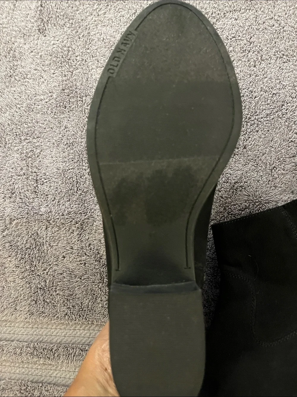 Old Navy Black Suede Ankle Booties with Block Heel